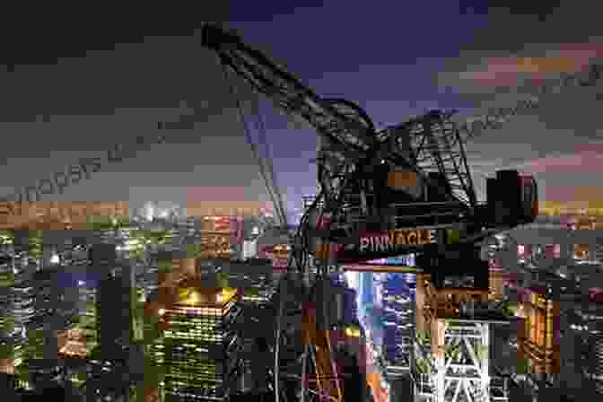 A Cityscape At Night, Showcasing Construction Crews Working And The Park's Tranquil Ambiance Noisy Night Mac Barnett