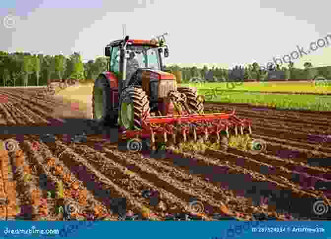 A Vibrant Red Tractor Plowing A Field Machinery: Farm Machinery In Color (big Machine 3)