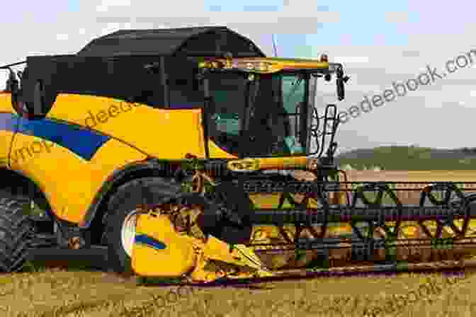 A Yellow Combine Harvester Against A Golden Wheat Field Machinery: Farm Machinery In Color (big Machine 3)