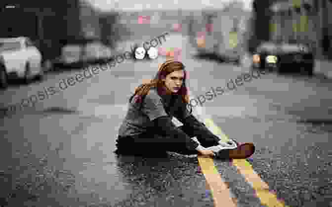 A Young Redhead Woman Stands By The Side Of A Road, Looking Lost And Alone. Redhead By The Side Of The Road: A Novel