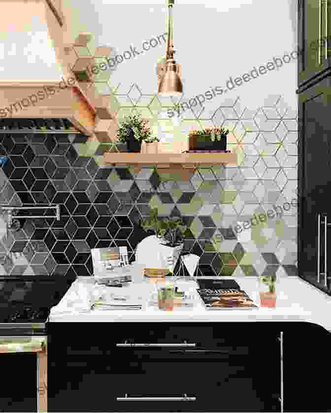 Image Of A Kitchen With A Painted Tile Backsplash In A Geometric Pattern Miniature Quits: 12 Tiny Projects That Make A Big Impression