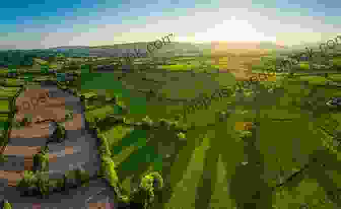 Panoramic View Of Rolling Hills And Rustic Villages In The Cotswolds Little Of The Cotswolds